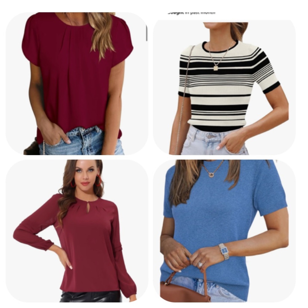 4 Work Blouse Tops Set